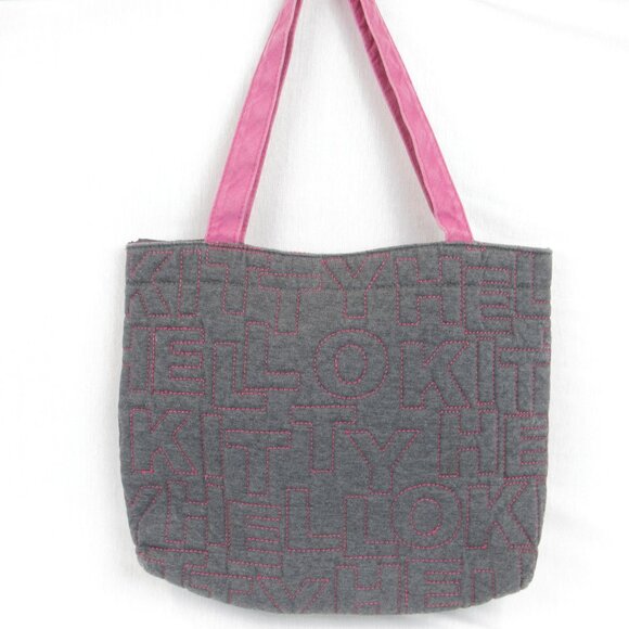 Hello Kitty Tote Bag Sanrio Grey Quilted Shoulder 2013 Purse - Picture 1 of 12
